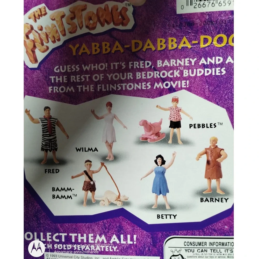 Vintage 1993 Mattel Flintstones Movie Fred &‎ Barney Figures New Sealed Lot 2